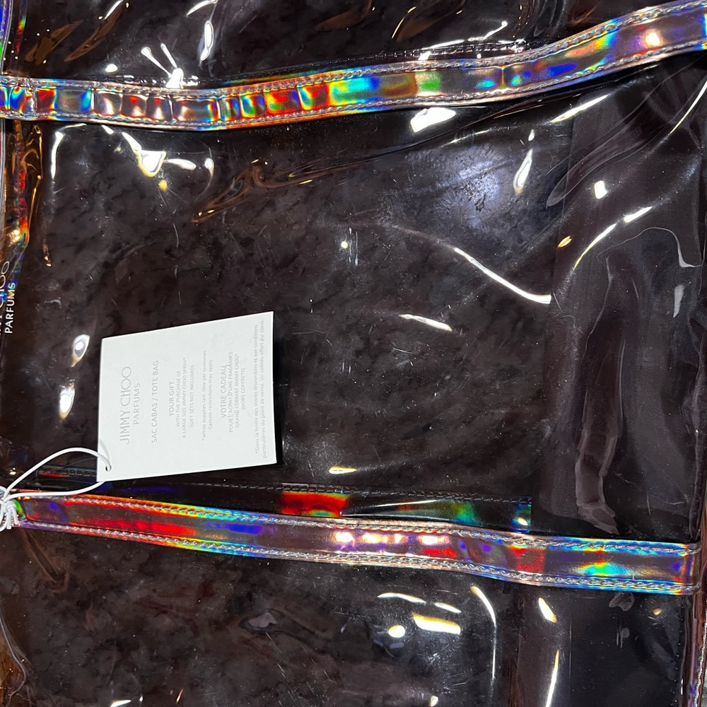Estate sale find Jimmy Choo clear smoke gray tote